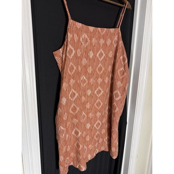 a.n.a. a new approach Orange linen blend sleeveless midi dress pocket Boho - Picture 2 of 7